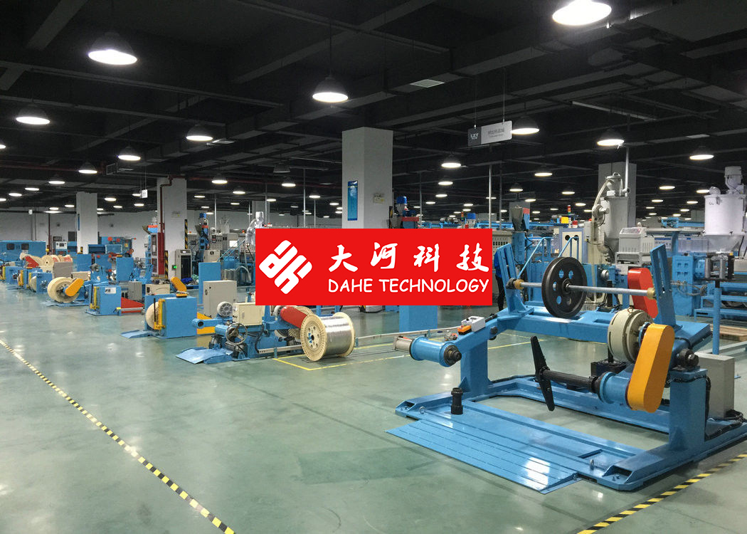 Dahe Electrical Wire PU Plastic Extrusion Line Tension Pay Off 90mm Screw Dia