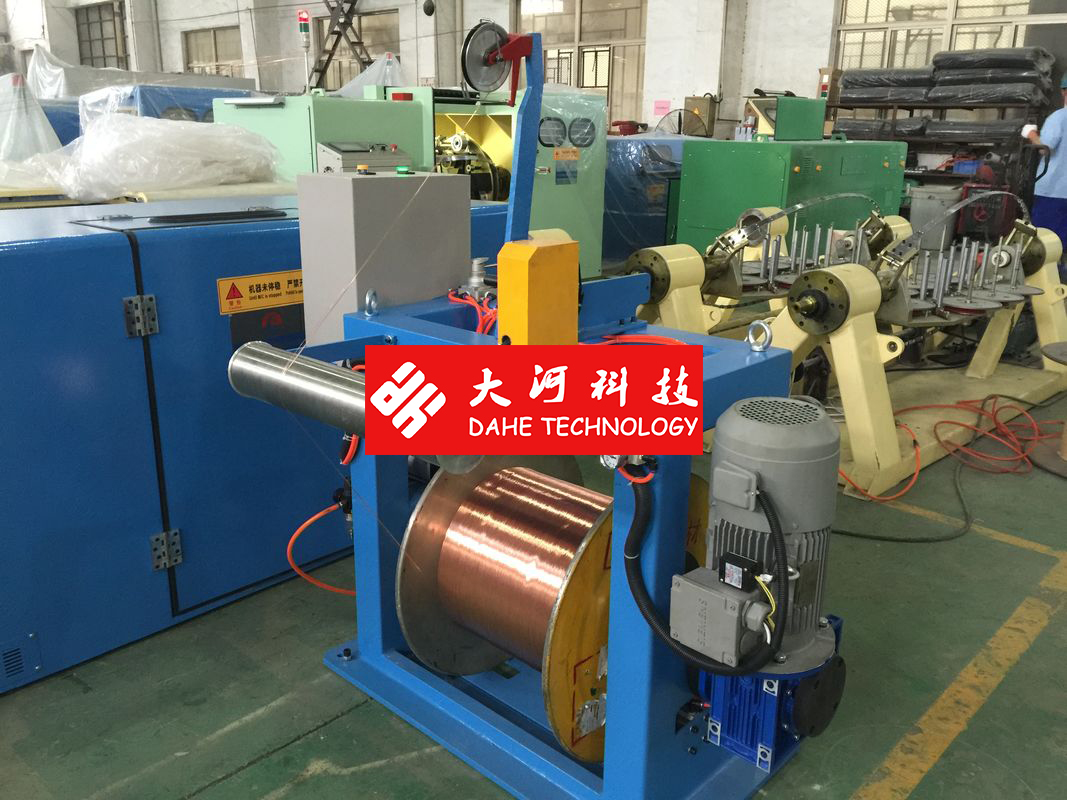 Sky Blue Copper Wire Twisting Machine , Shaftless Activewire Take Up Machine